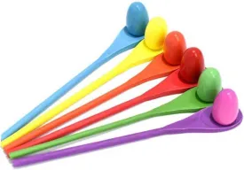 1Set Egg and Spoon Relay Race Game Outdoor Balance Training Tool for Adults Spoons and Eggs for Fun Sensory Integration Play Random Color