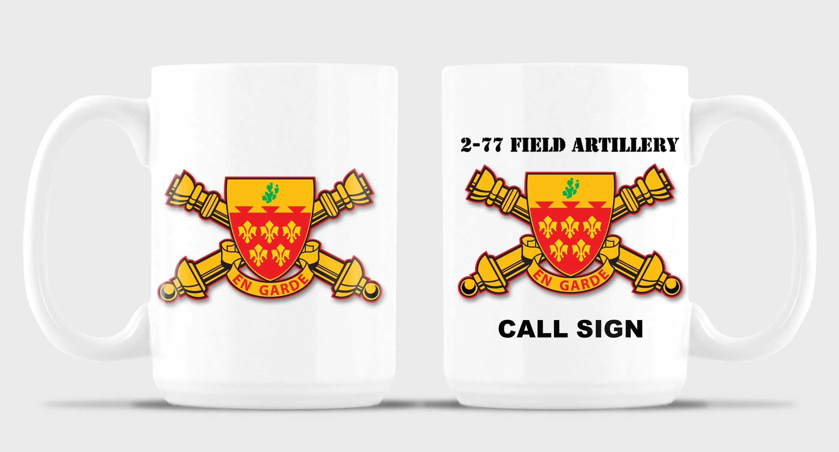 2-77 15 oz Coffee Mug- All White or White with Black Trim