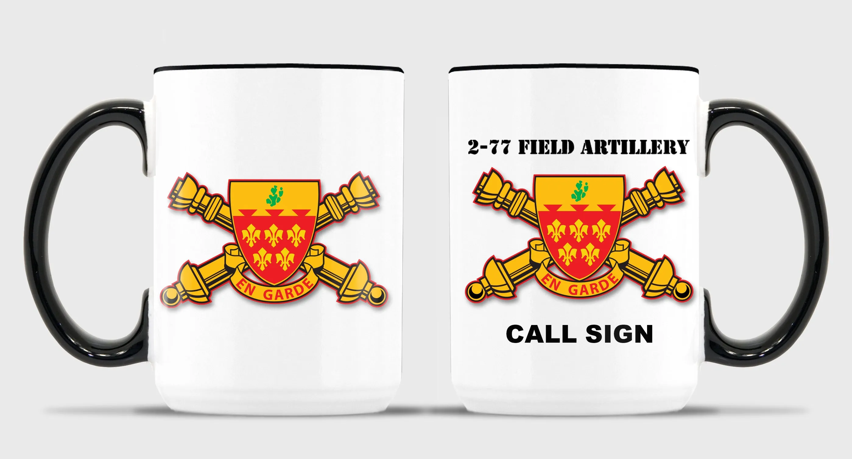 2-77 15 oz Coffee Mug- All White or White with Black Trim