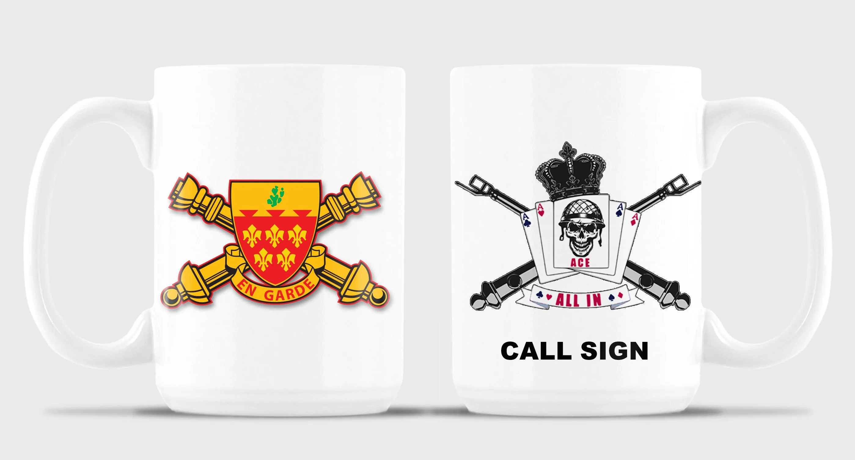 Alpha Battery 15 oz Coffee Mug- All White or White with Black Trim