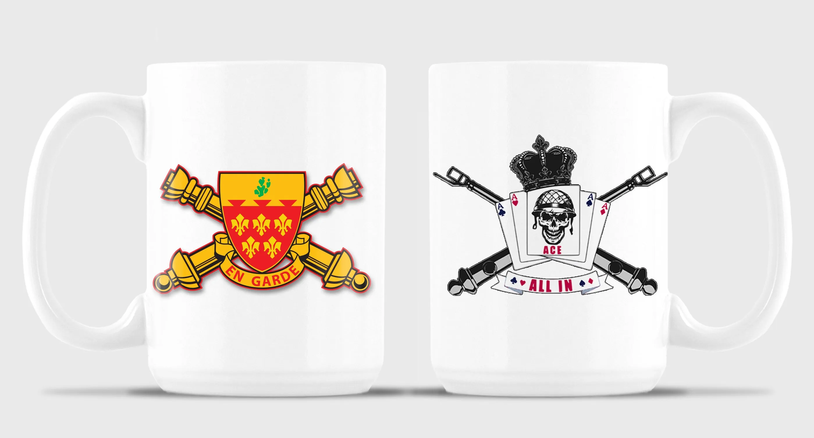 Alpha Battery 15 oz Coffee Mug- All White or White with Black Trim