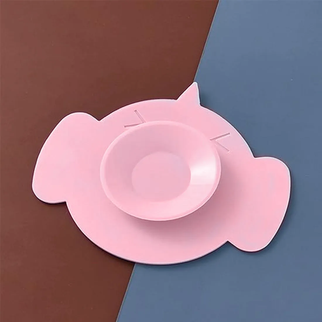 Babymoon Set of 6 | Silicone BPA Free Baby Kids Feeding Dinner Set Gift Box | Dinner Plate, Twisted Spoon & Fork, Suction Bowl Cup, Snap Straw, Chopsticks | Pink