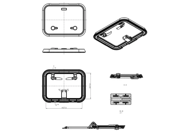 Bainbridge Marine Storm Hatch -Size 30 Flat Base