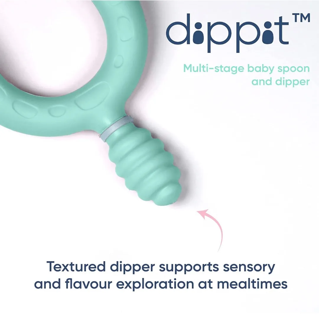 Bibado Dippit™ Multi stage Baby Weaning Spoon and Dipper Mint- Pack of 2