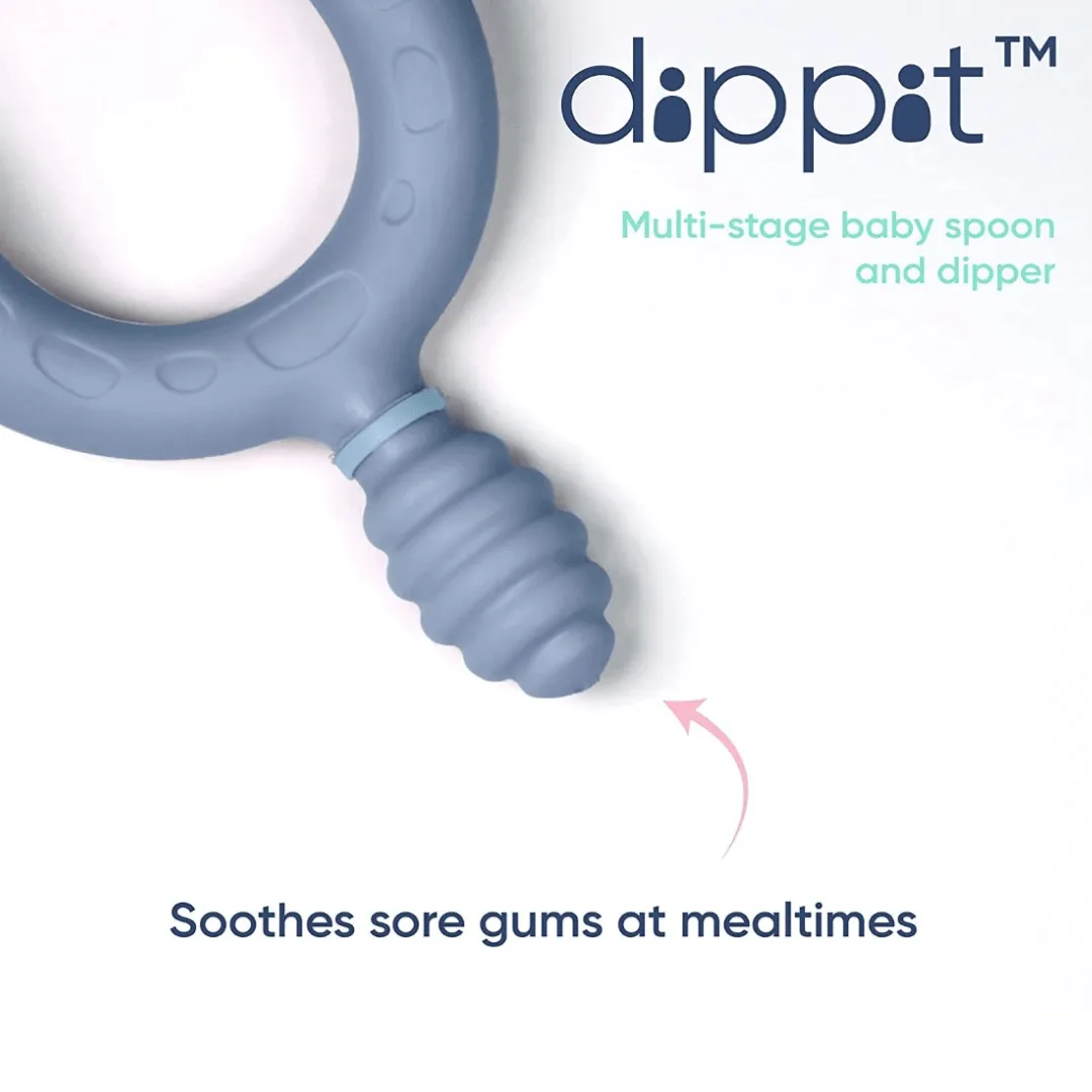 Bibado Dippit™ Multi stage Baby Weaning Spoon and Dipper Mint- Pack of 2