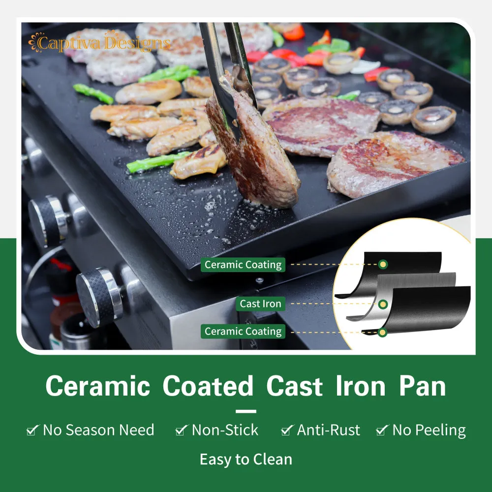 Captiva Designs 3-Burner Detachable Nonstick Patio Gas Griddle