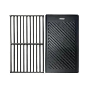 Cast Iron Grill and Reversible Griddle Set for Duo Dual Fuel