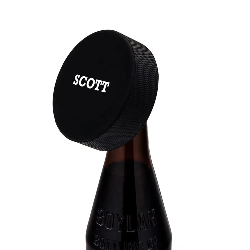 Custom Hockey Puck Bottle Opener Gift