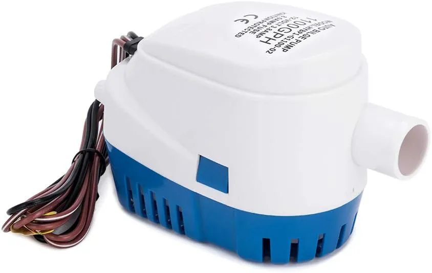Dontmiss Automatic Submersible Small Boat Bilge Pump 12v 1100gph Auto with Float Switch bilge pump for boat(Outlet Diameter1 1/8") (1100GPH)