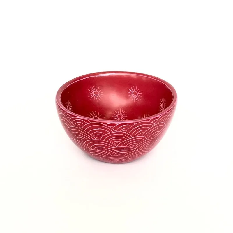 Double Pattern Soapstone Small Bowl - Pick your Color