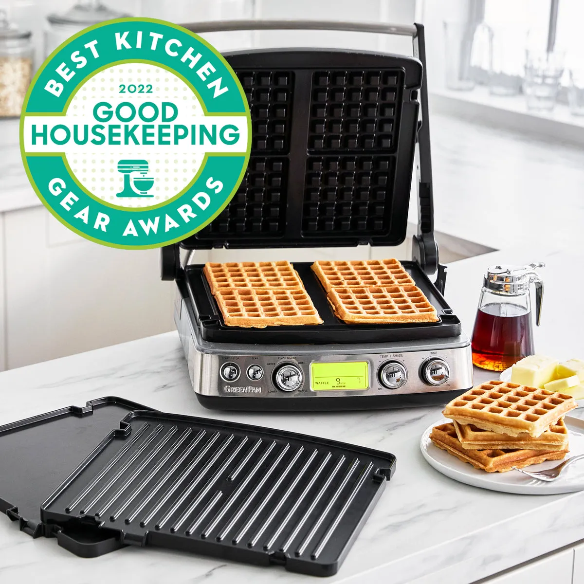 Elite Multi Grill, Griddle & Waffle Maker | Premiere Stainless Steel
