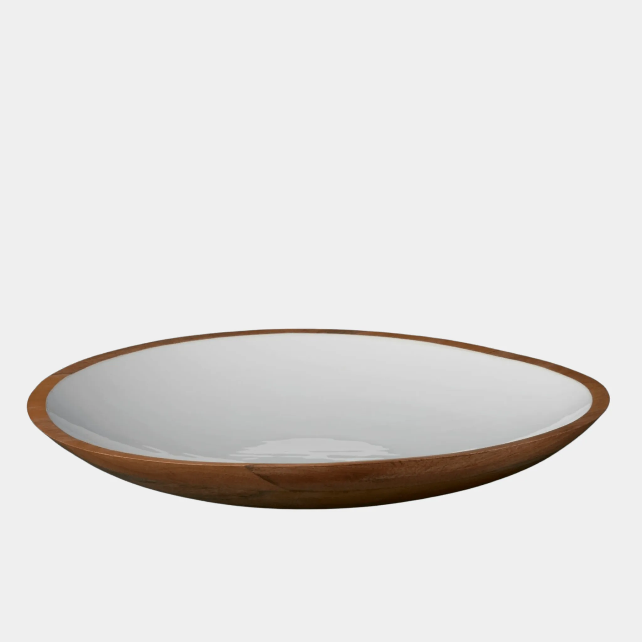 Enamel Shallow Serving Bowl in White