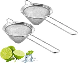 Fine Mesh Strainer For Bar -Stainless Steel Conical Strainer For Cocktail Drink Bar Strainers Bartender Bar Tool, 3.5" Inch (2 pcs)