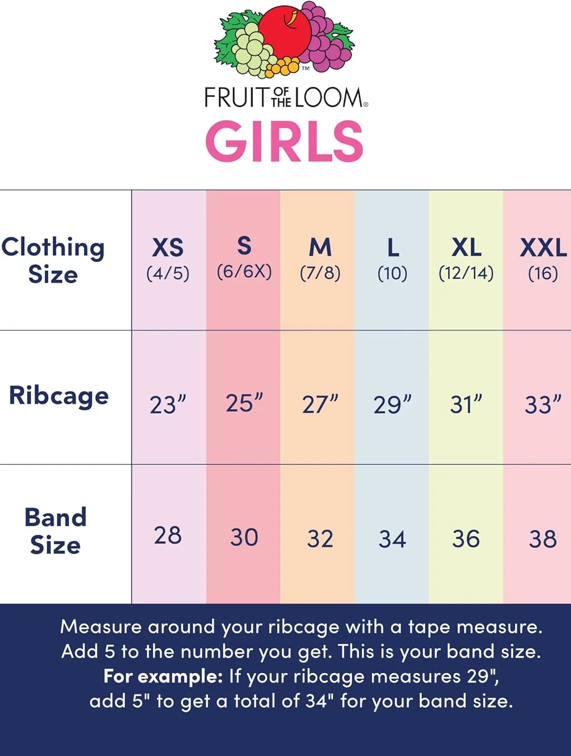 Fruit of the Loom Big Girls Training Bra