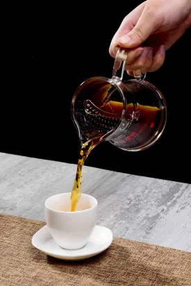 Grandpa Style Glass Cha Hai with Built-In Strainer