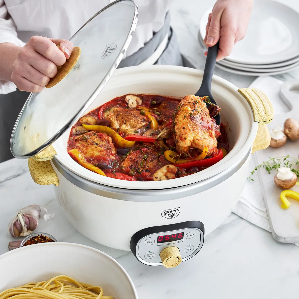 GreenLife Healthy Duo Slow Cooker | Cream
