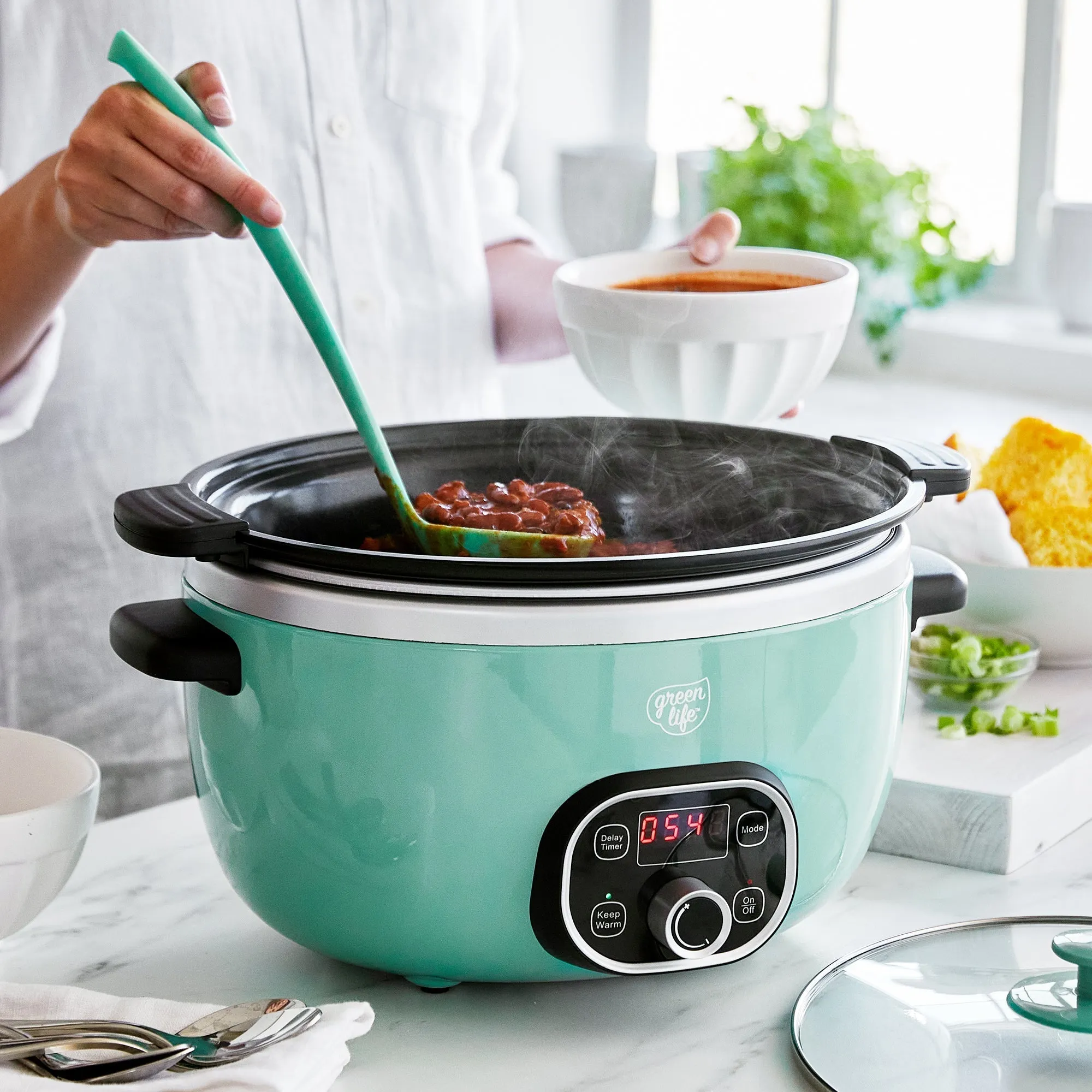 GreenLife Healthy Duo Slow Cooker | Turquoise