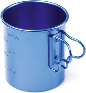 GSI Outdoors Bugaboo Cup - Ultralight Aluminum Camping & Backpacking Mug with Folding Handles - Hot Coffee, Tea, Soup (14oz)