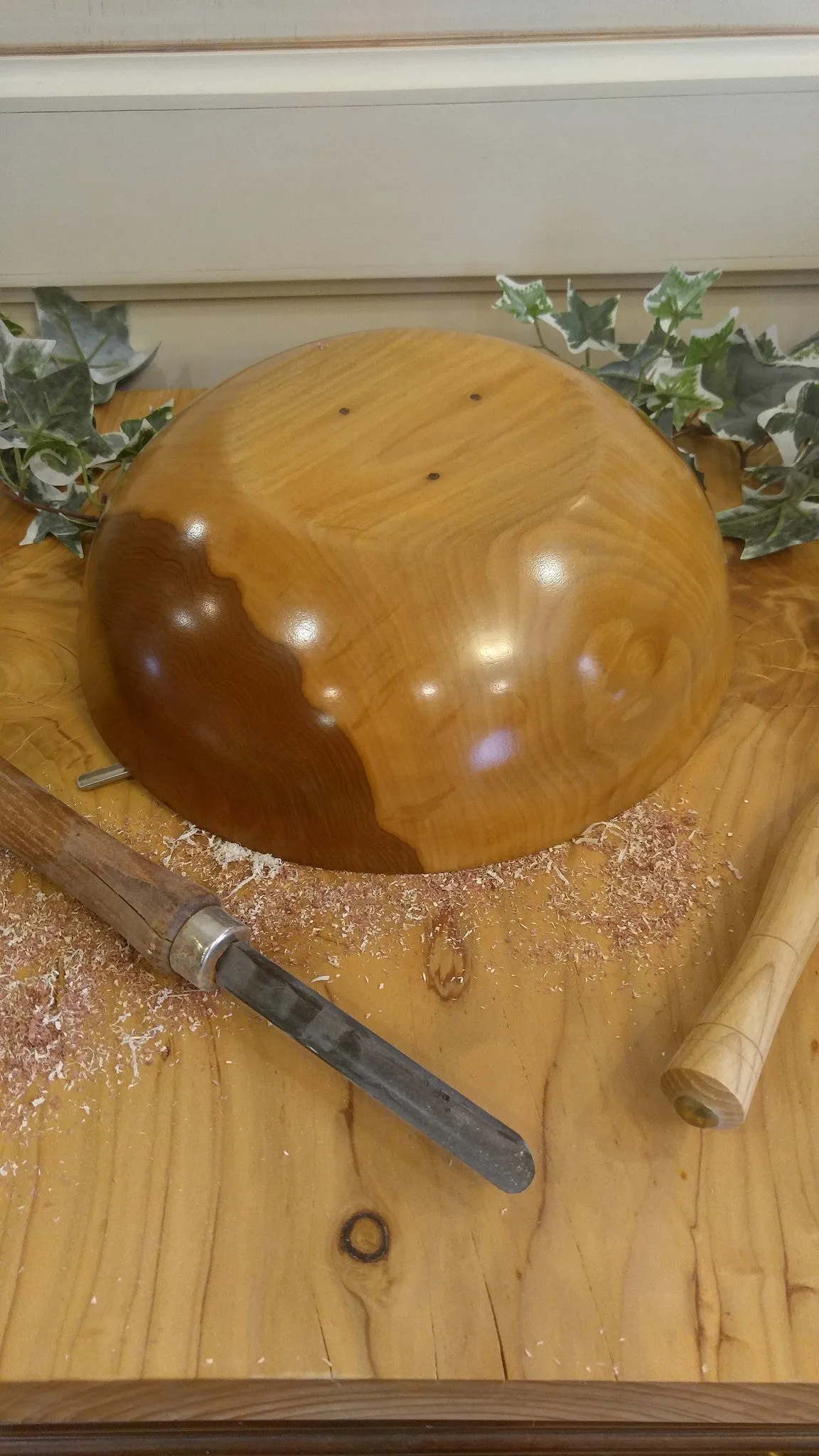 Hand-Turned Two-Toned Walnut Bowl