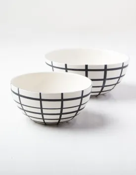 Handmade Porcelain Grid Bowls