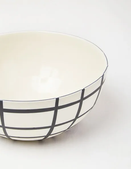 Handmade Porcelain Grid Bowls