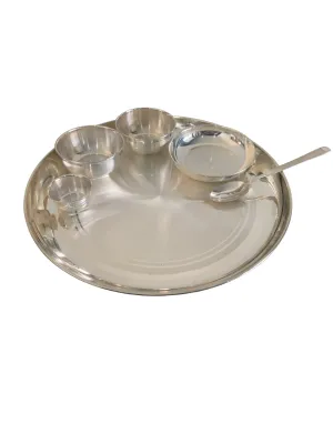 ijuels pure silver thali set/ dinner set  with certificate of purity