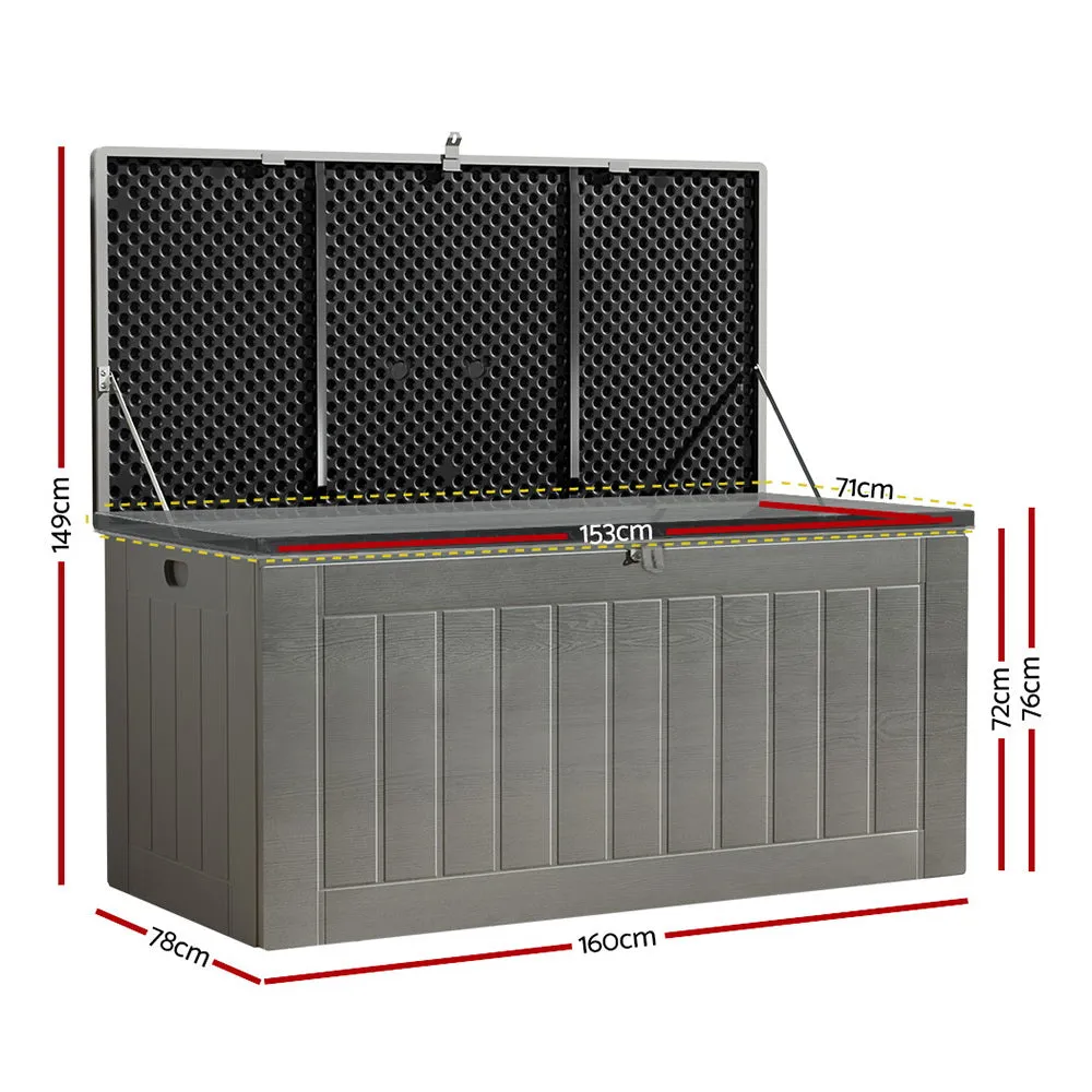 Lockable 830L Outdoor Storage Bench, Weather-resistant - Gardeon