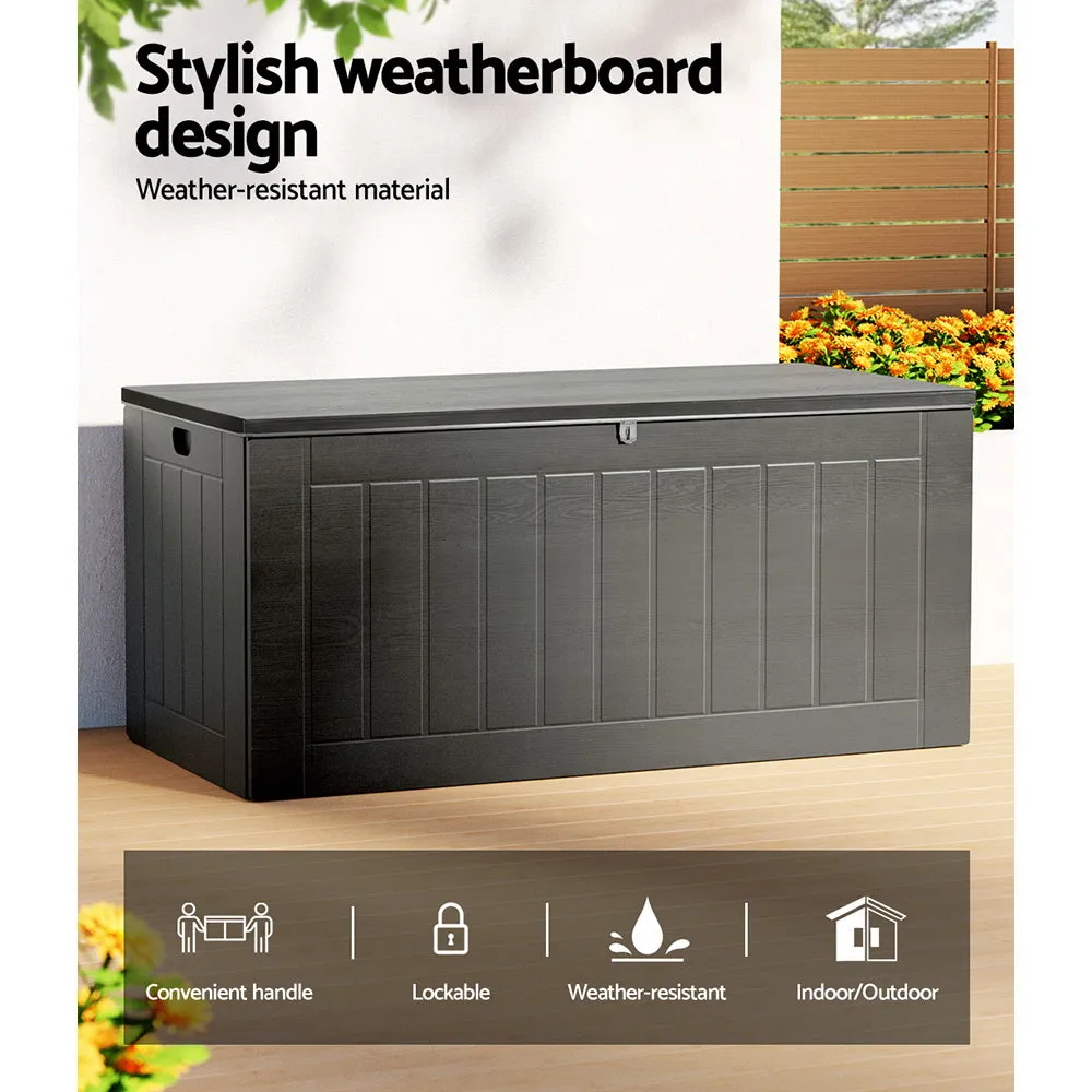 Lockable 830L Outdoor Storage Bench, Weather-resistant - Gardeon