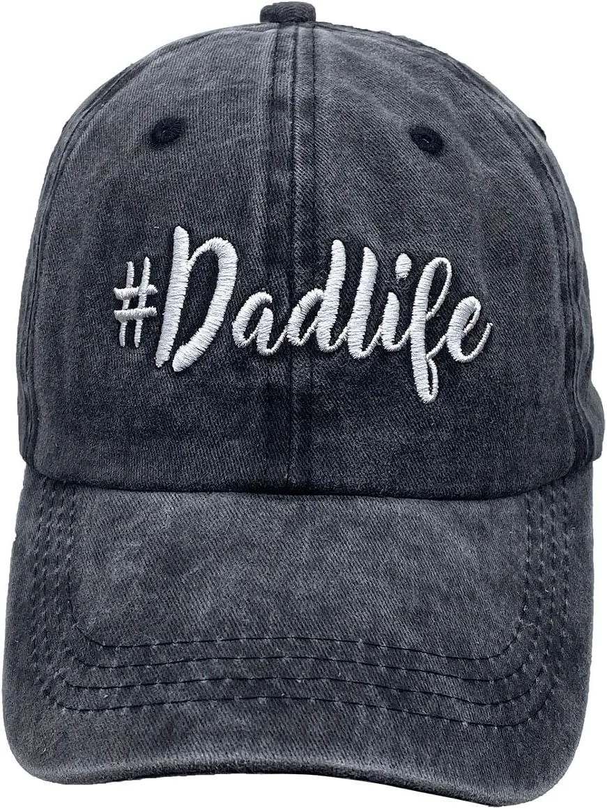 New Dad Gifts, Funny Dada Hats for Men, Vintage Washed Distressed Embroidered Daddy Baseball Cap