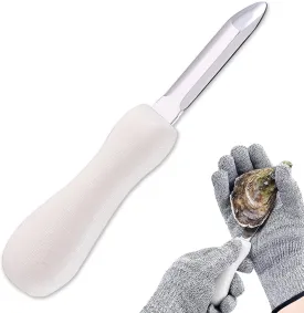 Oyster Shucking Knife,Stainless Steel Oyster Knife for Oyster Clam Scallop In Shell(White)