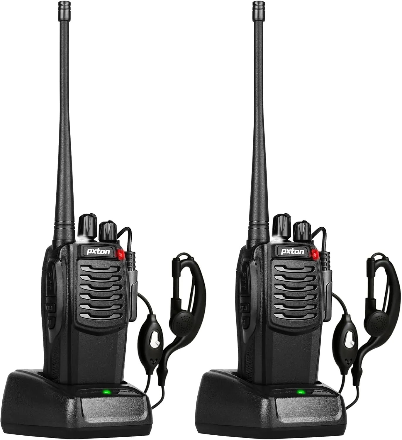S1 walkie talkies for Adults with earpieces and Rechargeable 1500mAh Li-ion Batterywalkie Talkie has VOXTOTEmergency AlarmBattery Low AlertFlashlightScan Function2 Pack