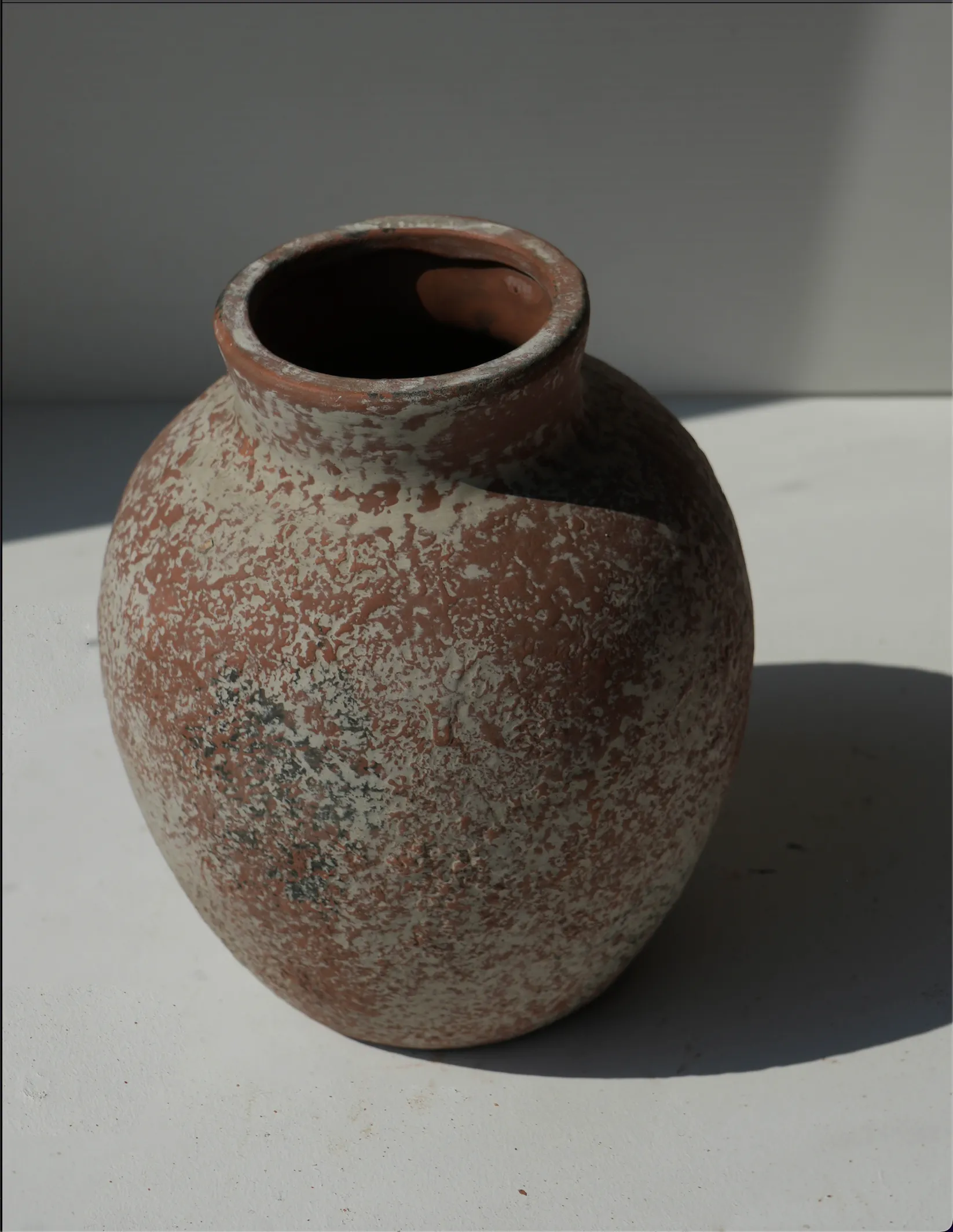 Shelly White   Brown Ceramic Vase