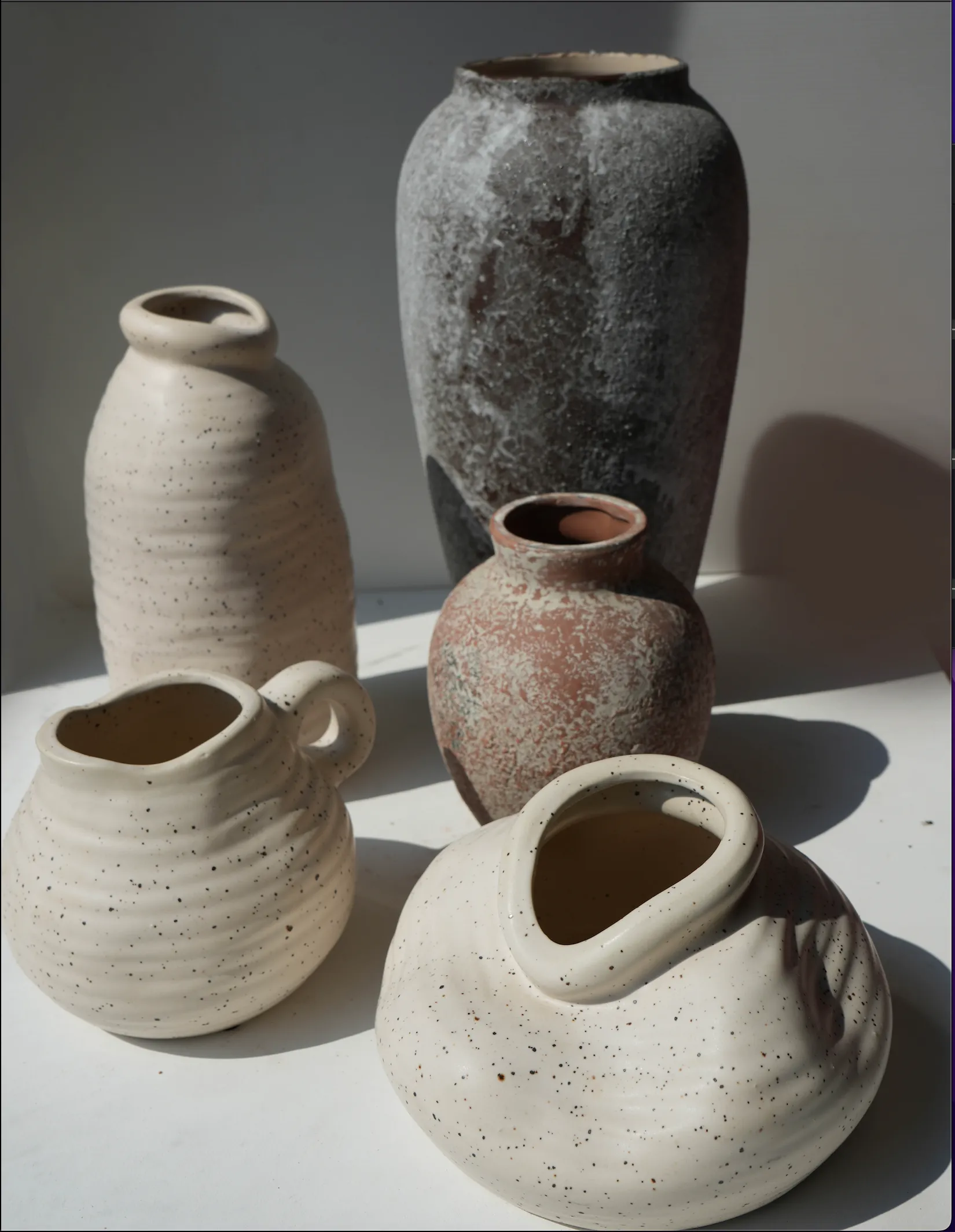 Shelly White   Brown Ceramic Vase