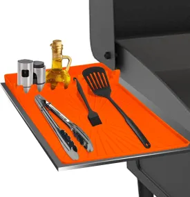 Silicone Spatula Mat, Large Grill Mats for Blackstone with Drip Pad, Heat Resistant Griddle Accessory, Griddle Tools Mat for Outdoor Grill Kitchen Counter (Orange)