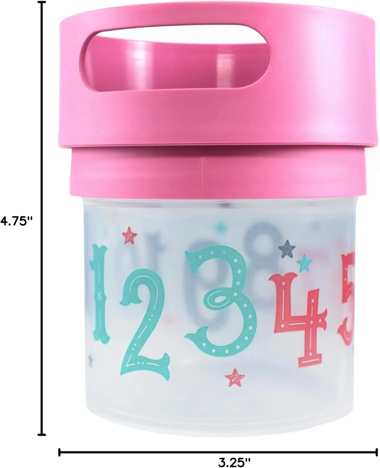 Spill Proof Snack Cup Pink 12 Ounce jar, Made in The USA