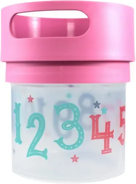 Spill Proof Snack Cup Pink 12 Ounce jar, Made in The USA