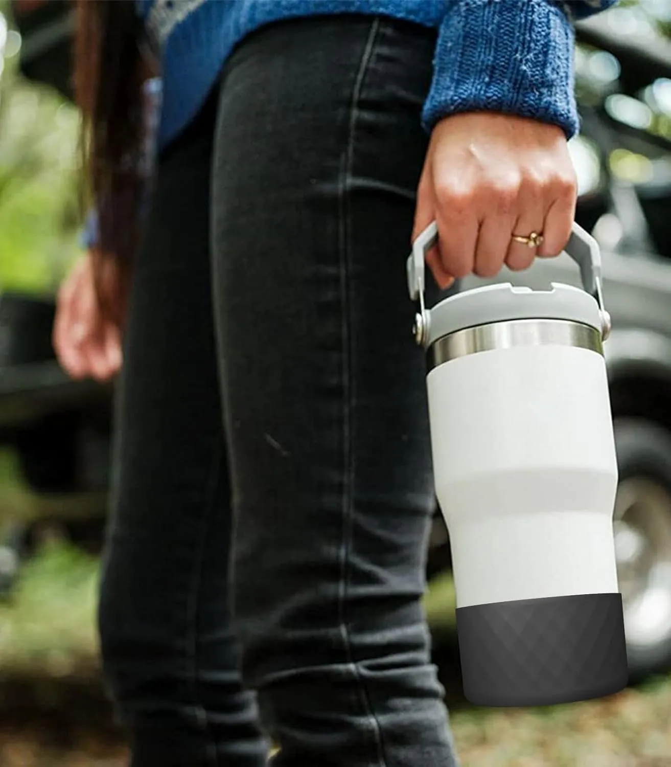 Upgrade 2PCS Protective Silicone Boot Bumper for Stanley Quencher Adventure 40oz 30oz IceFlow 20oz 30oz Tumbler, Water Bottle Bottom Sleeve Cover Accessories for Stanley Mug Cup(Brown Green)