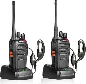 walkie talkies, 666S walkie talkies for Adults Long Range Rechargeable with Headphones and Li-ion Battery,2 Way radios has VOX/Noise Reduction/TOT/Flashlight/Monitoring/Scan Function2 Pack