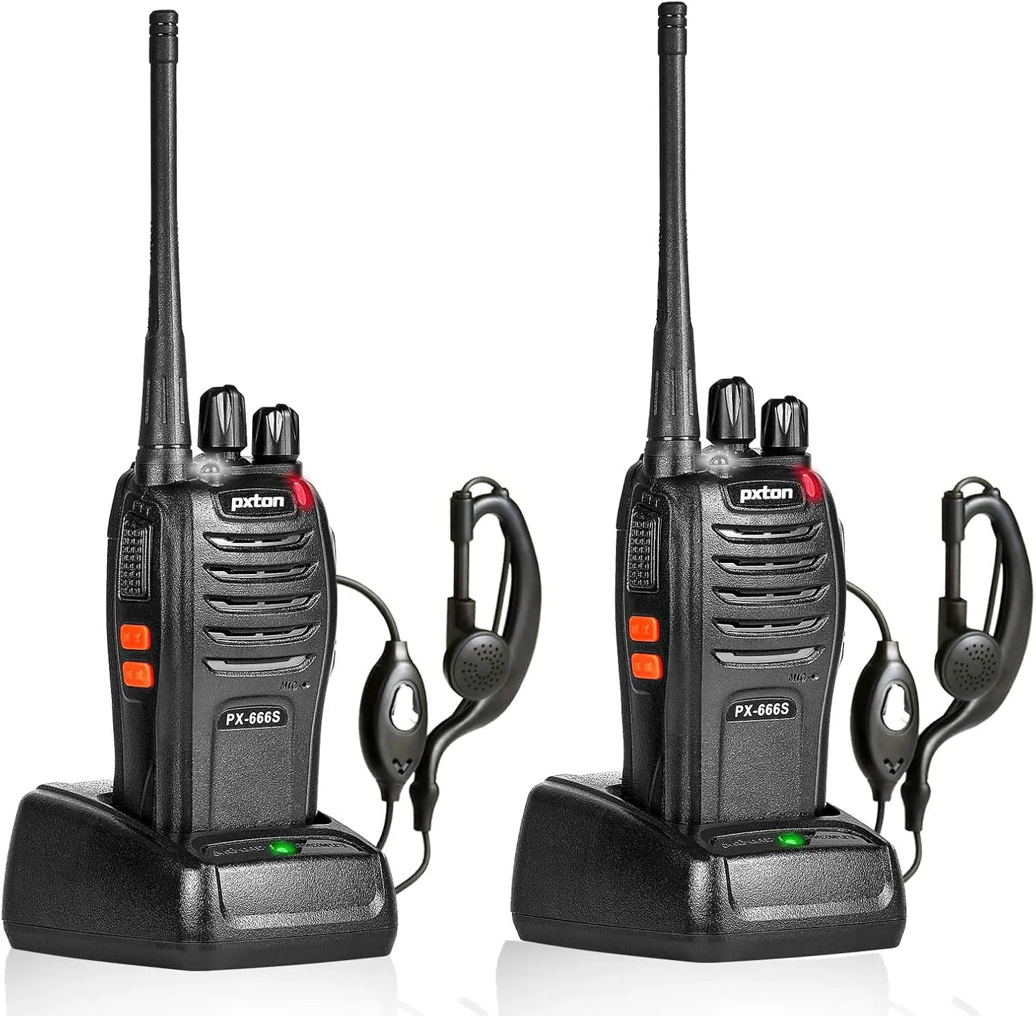 walkie talkies, 666S walkie talkies for Adults Long Range Rechargeable with Headphones and Li-ion Battery,2 Way radios has VOX/Noise Reduction/TOT/Flashlight/Monitoring/Scan Function2 Pack
