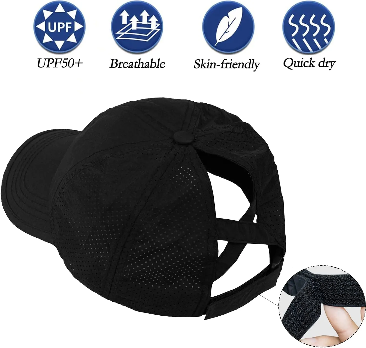 Women Ponytail Baseball Caps Mesh Quick Dry Baseball Hat with Ponytail Hole Outdoor Running Sports Trucker Hat