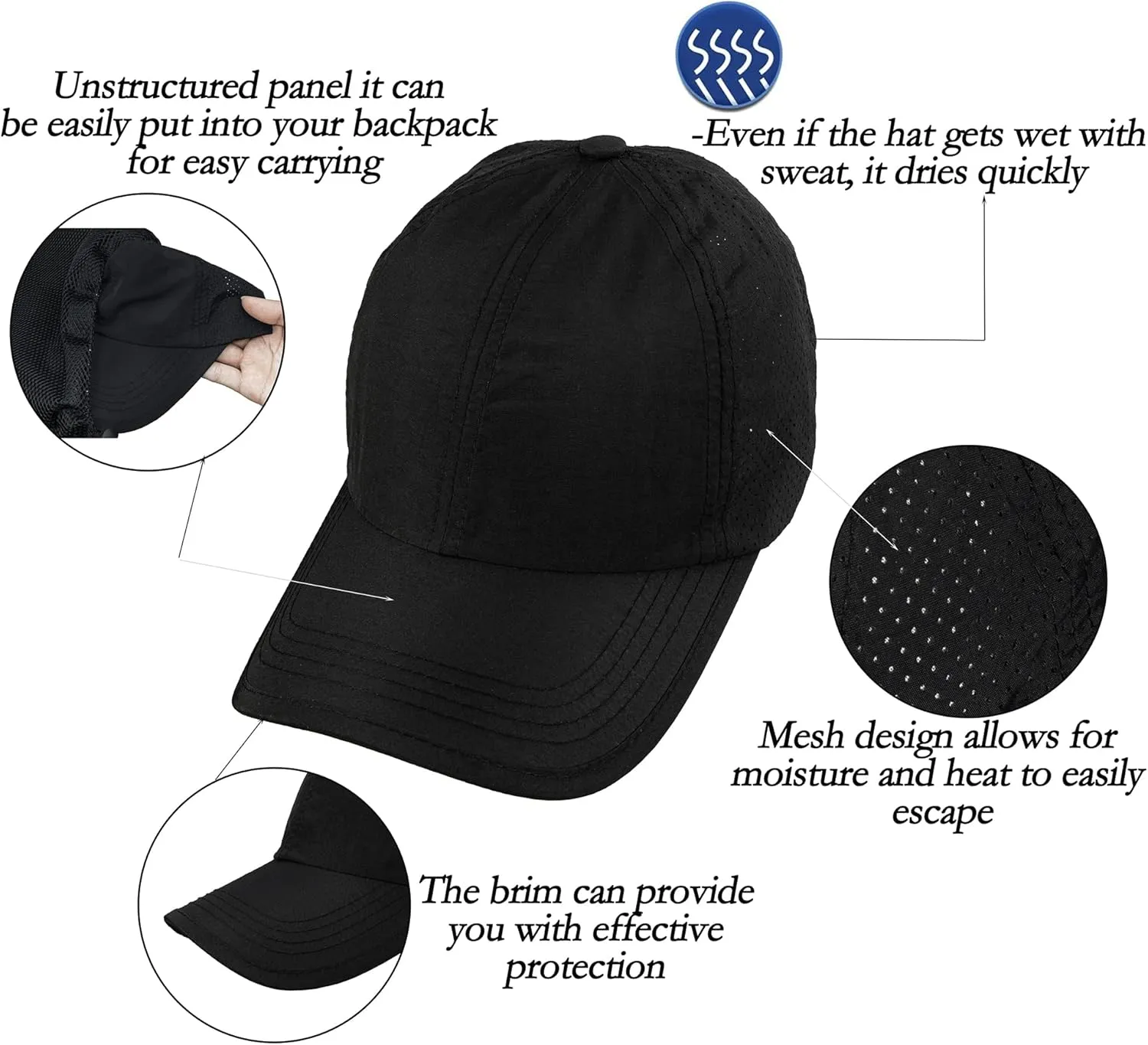Women Ponytail Baseball Caps Mesh Quick Dry Baseball Hat with Ponytail Hole Outdoor Running Sports Trucker Hat